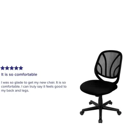 Clearance Y-GO Office Armless Ergonomic Mesh Swivel Mid-Back Task Office Chair, Black (GOWY05) Office Chairs