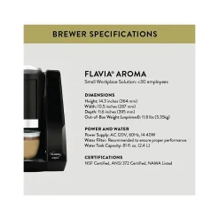 Coffee Makers<Flavia AROMA 10-Cup Commercial Automatic Coffee Maker, Black (18000564)