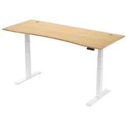 Outlet E7 72"W Electric Adjustable Bamboo Top Standing Desk, White (E7WCR7230LBZB) Standing Desks