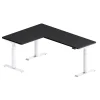 Outlet E7L Series 76"W Electric L-Shaped Adjustable Standing Desk, Black/White (E7LW557624B) Standing Desks