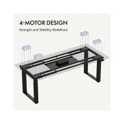 Discount E7Q 71"W Electric Adjustable Bamboo Top Standing Desk, Black (E7QBR7135LBDB) Standing Desks