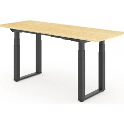 E7Q 72"W Electric Adjustable Standing Desk, Bamboo/Black (E7QBR7230-LBZB) Standing Desks