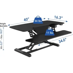 Hot 40"W Electric Adjustable Standing Desk Converter, Black (EM7L) Standing Desks