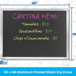 New Dry-Erase Blackboard, Aluminum Frame, 36