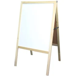 Hot Dry-Erase Marquee Easel, 42", White/Black/Natural Wood (31700) Dry Erase