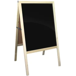 Hot Dry-Erase Marquee Easel, 42", White/Black/Natural Wood (31700) Dry Erase
