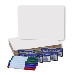 Sale Magnetic Dry Erase Whiteboard Set, 9" x 12", 12/Pack (FLP31004) Dry Erase