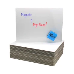 Magnetic Mobile Dry-Erase Whiteboard, 0.75' x 1', 24/Pack (12477) Dry Erase