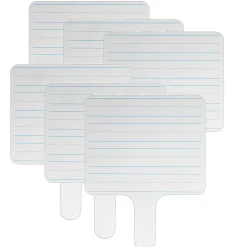 Clearance Products Two-sided Rectangular, Lined/Blank Dry Erase Writing Paddle, 7.75" x 10", Pack of 6 (FLP18002-6) Dry Erase