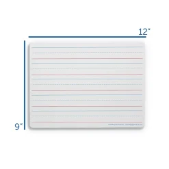 Clearance Ruled Double-Sided Dry-Erase Whiteboard, 9" x 12", 24/Pack (FLP12034) Dry Erase