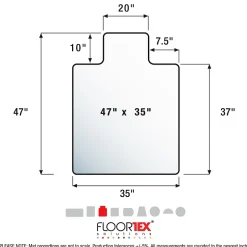 Clearance Cleartex Unomat Carpet & Hard Floor Chair Mat with Lip, 35