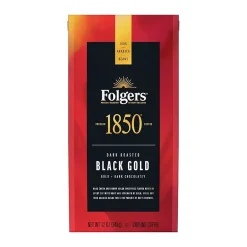 Coffee<1850 Folgers Black Gold Caffeinated Ground Coffee, Dark Roast, 12 oz. (SMU60516)