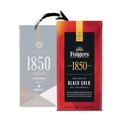 Coffee<1850 Folgers Black Gold Caffeinated Ground Coffee, Dark Roast, 12 oz. (SMU60516)