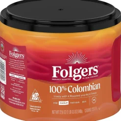 Coffee<Folgers 100% Colombian Coffee, Medium Roast, 22.6 oz. (2550020532)