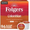 Keurig K-Cups<Folgers 100% Colombian Coffee, Keurig K-Cup Pod, Medium Roast, 24/Box, 4 Boxes/Carton (6659CT)