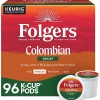 Keurig K-Cups<Folgers 100% Colombian Decaf Coffee, Keurig K-Cup Pod, Medium Roast, 96/Carton (5000053359CT)