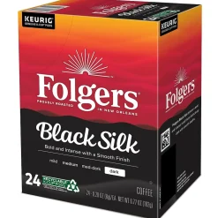 Keurig K-Cups<Folgers Black Silk Coffee Keurig® K-Cup® Pods, Dark Roast, 24/Box (6662)