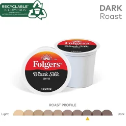 Keurig K-Cups<Folgers Black Silk Coffee Keurig® K-Cup® Pods, Dark Roast, 24/Box (6662)