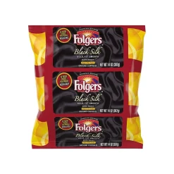 Coffee<Folgers Black Silk Filter Packs Coffee, Dark Roast, 1.4 oz. Filters, 40 Filters/Carton (SMU00016)
