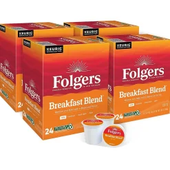 Keurig K-Cups<Folgers Breakfast Blend Coffee, Keurig K-Cup Pod, 96/Carton (000370677/6684CT)
