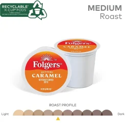 Keurig K-Cups<Folgers Buttery Caramel Coffee, Medium Roast, 0.31 oz. Keurig® K-Cup® Pods, 24/Box (6680)