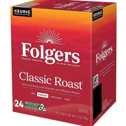 Keurig K-Cups<Folgers Classic Roast Coffee Keurig® K-Cup® Pods, Medium Roast, 96/Carton (204496)