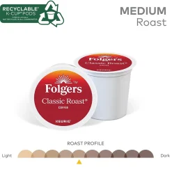Keurig K-Cups<Folgers Classic Roast Coffee Keurig® K-Cup® Pods, Medium Roast, 96/Carton (204496)