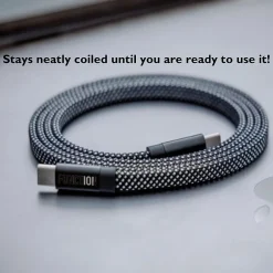 Function101 NEAT CABLE Magnetic USB-C Charging Cable, 4.9 ft., Black (F101-LCBL5)