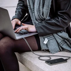 Function101 NEAT CABLE Magnetic USB-C Charging Cable, 4.9 ft., Black (F101-LCBL5)