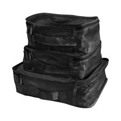 G Force 6-Piece Fabric Travel Pouch Set, Water Resistant, Black (27105-BLACK)