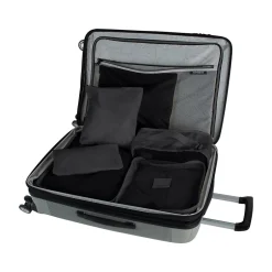 G Force 6-Piece Fabric Travel Pouch Set, Water Resistant, Black (27105-BLACK)