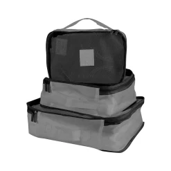 G Force 6-Piece Fabric Travel Pouch Set, Water Resistant, Gray (27105-GREY)