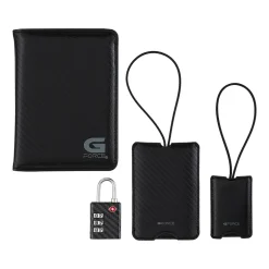 G Force XPLORER RFID Passport Holder, Carbon Black, 4/Set (26719-CARBON)