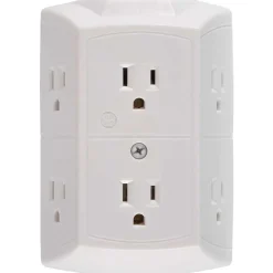 Surge Protectors & Power Strips<GE 56575 6-outlet Grounded Wall Tap with Transformer/resettable Circuit