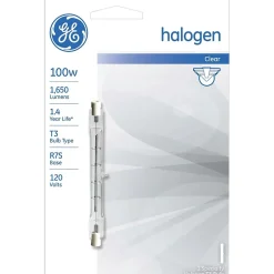 Light Bulbs<GE 100 Watt Clear T-3 Double Ended Halon (22489/22486)