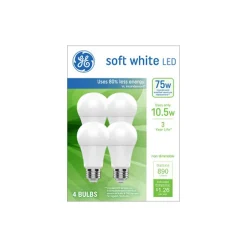 Light Bulbs<GE 10.5-Watt Soft White LED neral-Purpose Bulb, 4/Pack (93131064)