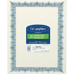 Best Achievement Certificates, 8.5" x 11", Blue/White, 25/Pack (GEO39087) Awards & Certificates