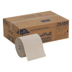 Paper Towels<SofPull Georgia-Pacific Recycled High-Capacity Hardwound Paper Towel, 1-Ply, Natural, 1000'/Roll, 6 Rolls/Carton (26480)