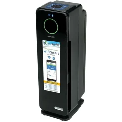 Air Purifiers<GermGuardian Smart Elite 4-in-1 True HEPA Tower Air Purifier, 5-Speed, WiFi Enabled, Black (CDAP4500BCA)