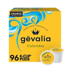 Keurig K-Cups<Gevalia Colombia Coffee Keurig K-Cup Pods, Medium Roast, 96/Box (5304CT)