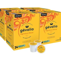 Keurig K-Cups<Gevalia Signature Blend Coffee Keurig K-Cup Pod, Light Roast, 96/Box (5305CT)
