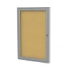 Best 36" H x 30" W Enclosed Natural Cork Bulletin Board with Satin Frame, 1 Door (PA13630K) Bulletin