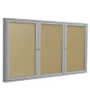 Online 4' H x 6' W Enclosed Vinyl Bulletin Board with Satin Frame, 3 Door (PA34872VX-181) Bulletin