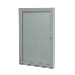 Sale 24" H x 18" W Enclosed Vinyl Bulletin Board with Satin Frame, 1 Door (PA12418VX-193) Bulletin