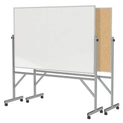 Clearance 4' H x 6' W Reversible Cork Bulletin Board/Whiteboard with Aluminum Frame (ARMK46) Bulletin