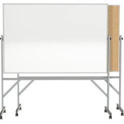 Clearance 4' H x 6' W Reversible Cork Bulletin Board/Whiteboard with Aluminum Frame (ARMK46) Bulletin