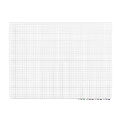 Discount Aria Grid Glass Dry-Erase Whiteboard, 3'H x 4'W (GRPARIASN21G-34) Dry Erase