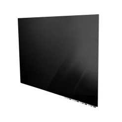 Online Aria 4'H x 6'W Low Profile Glass Whiteboard, Black (ARIASN46BK) Dry Erase
