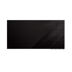 Online Aria 4'H x 6'W Low Profile Glass Whiteboard, Black (ARIASN46BK) Dry Erase