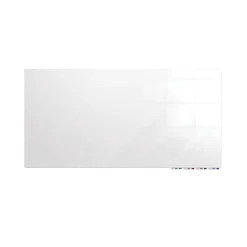 Discount Aria Low Profile Glass Whiteboard, 4'H x 5'W, White (ARIASN45WH) Dry Erase